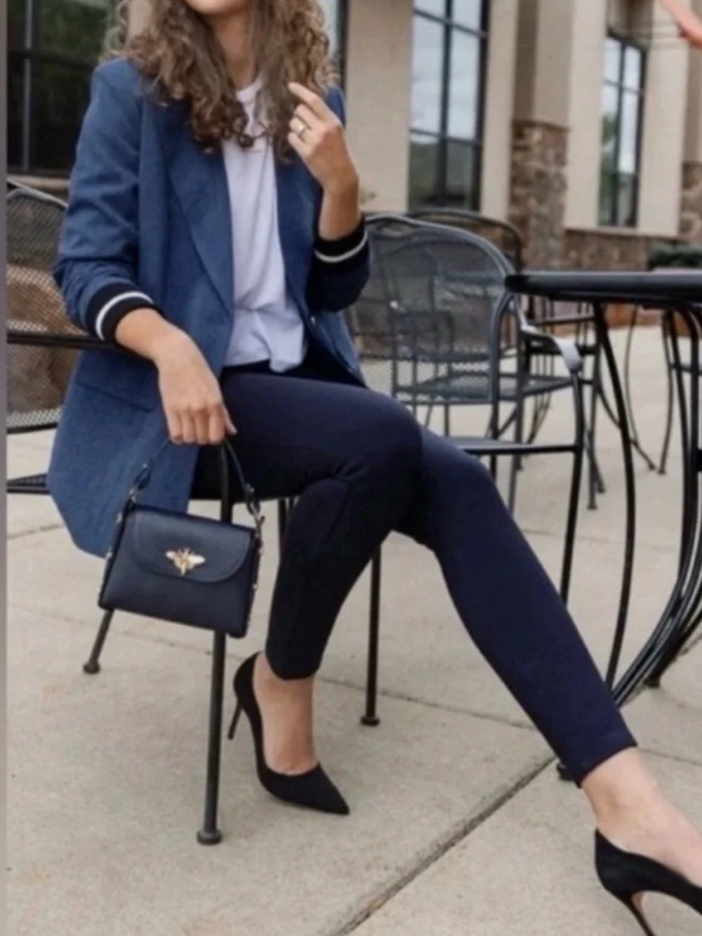 SPANX Perfect Pant Ankle Leggings Women’s 1X Navy Pull-On Stretch Pants